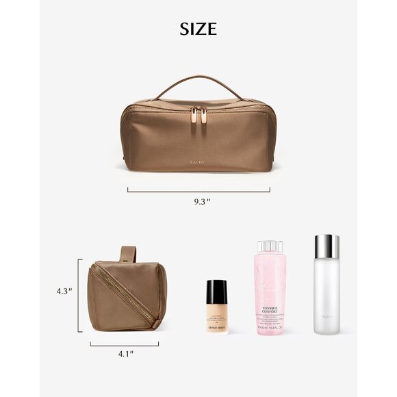 Women IE-Brown Large Capacity Cosmetic Travel Makeup Waterproof Portable Bag - Picture 5 of 5